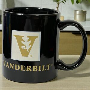 Black Vanderbilt University Commodores College Coffee Mug Cup Acorn Logo Gold